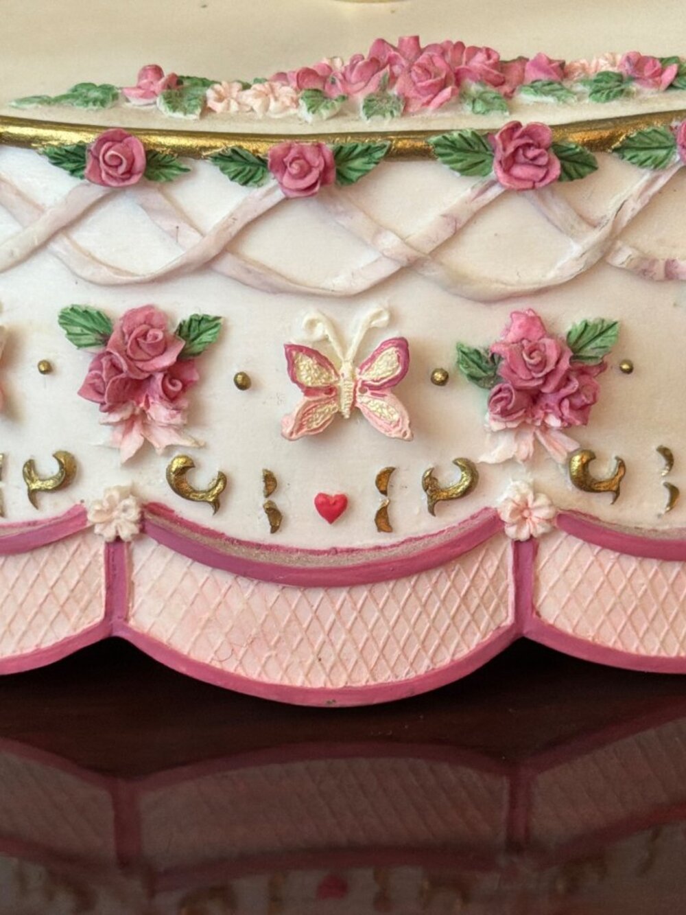 1996 San Francisco Music Box Carousel Horse Roses Butterflies All I Ask of You - Picture 11 of 15